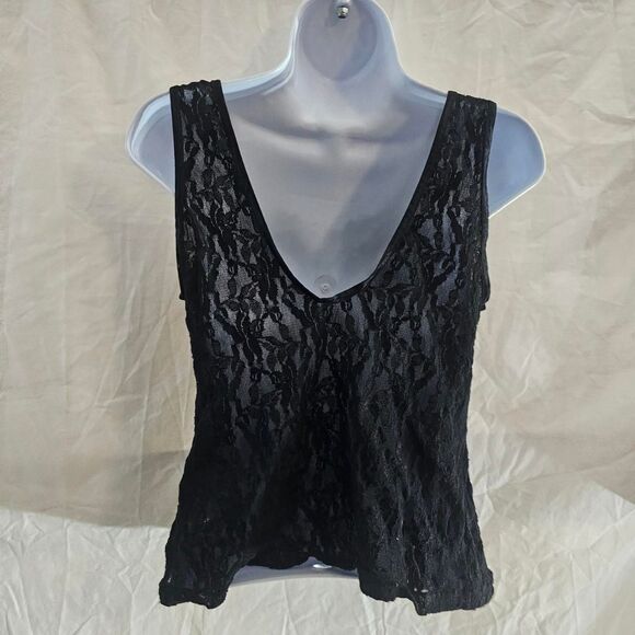 Vintage 90s lace whimsigoth goth bust detailing top - Picture 2 of 4